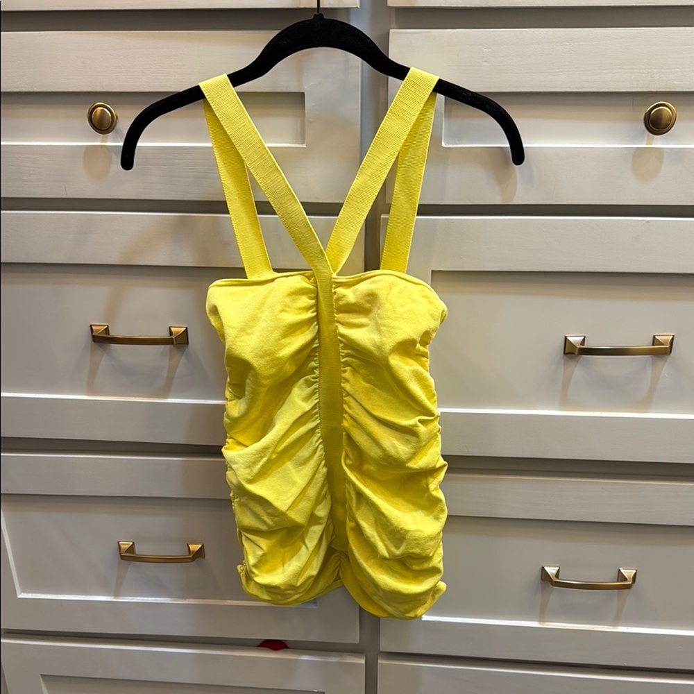 Jonathan Simkhai Sunny Yellow Ruched Top